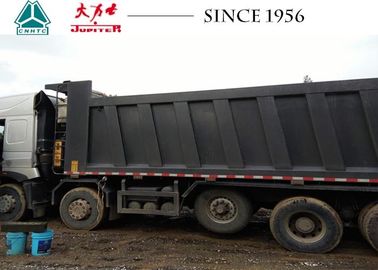 HOWO A7 10X4 14 Wheeler Truck 35CBM Euro IV Low Oil Consumption With Lifting